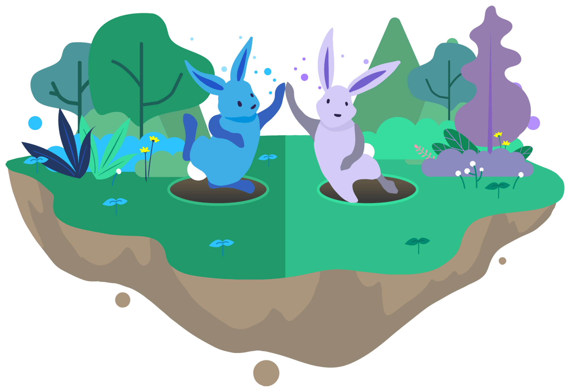 Bunnies High Five
