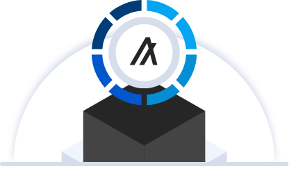Cube with floating Algorand icon